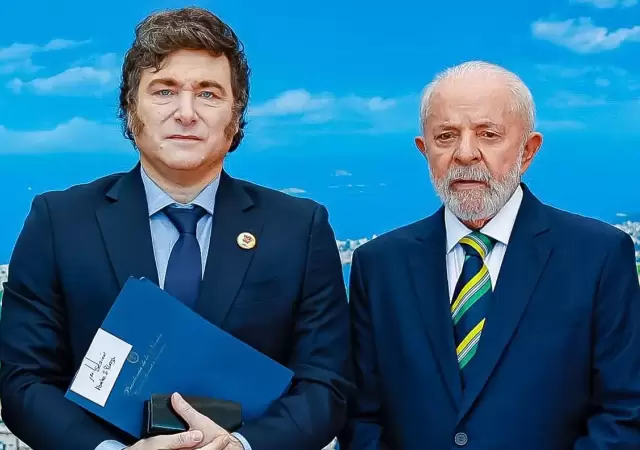 Los presidentes Lula y  Javier Milei