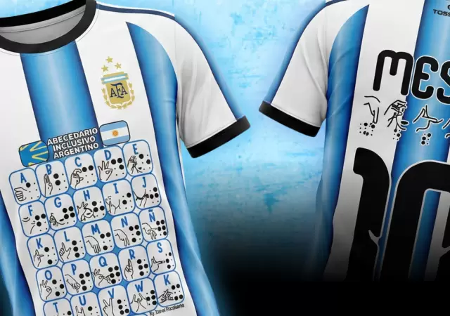Lanzan la primera camiseta argentina adaptada para personas con discapacidad visual.