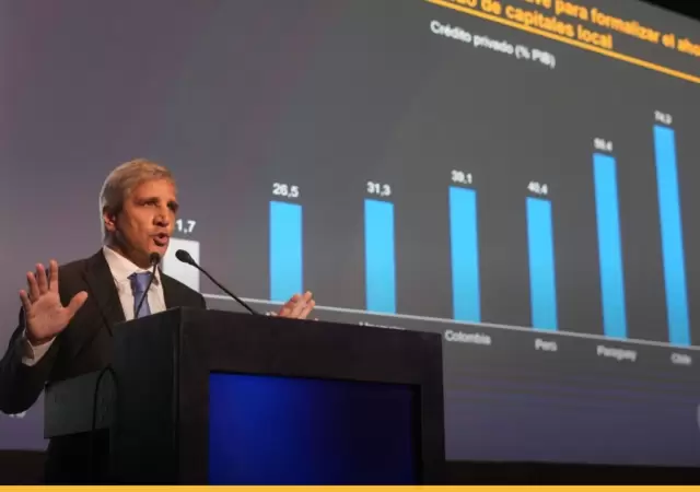 El ministro de Econom�a de la Naci�n, Luis Caputo, particip� del foro de inversiones que se realiz� en Mendoza.