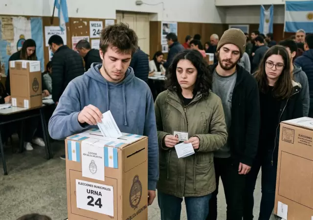 J�venes votando
