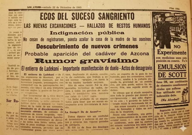 Diario de la �poca que cubr�a el sangriento suceso