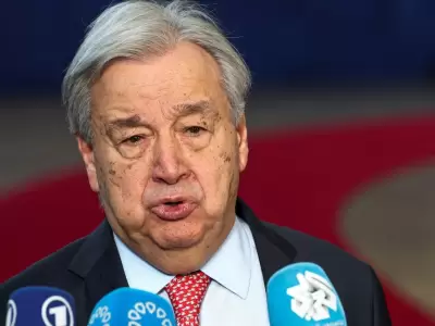ONU Secretario General Antonio Guterres, Bruselas, Belgica Marzo 19