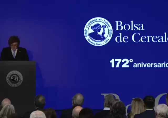 Milei en el aniversario de la Bolsa de Cereales