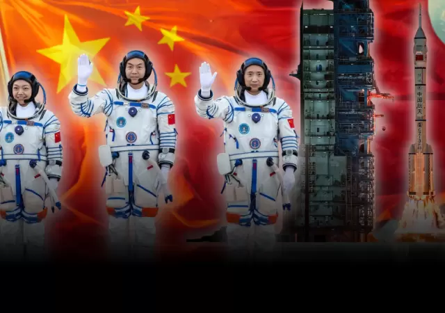 La tripulaci�n, integrada por dos hombres y una mujer, incluye a la primera astronauta oriunda de Hong Kong.