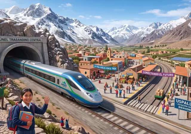 el plan para revivir los pueblos de monta�a de Mendoza y Chile con el nuevo Tren Trasandino.