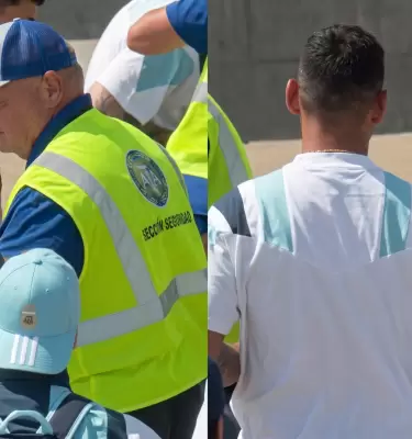 Una agente de seguridad revis� el equipaje del defensor en Miami y la reacci�n de Messi se volvi� viral en las redes.