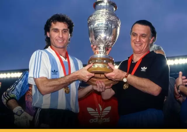 La Selecci�n Argentina dirigida por Alfio "Coco" Basile, que se consagr� campeona invicta en la Copa Am�rica de Chile 1991.